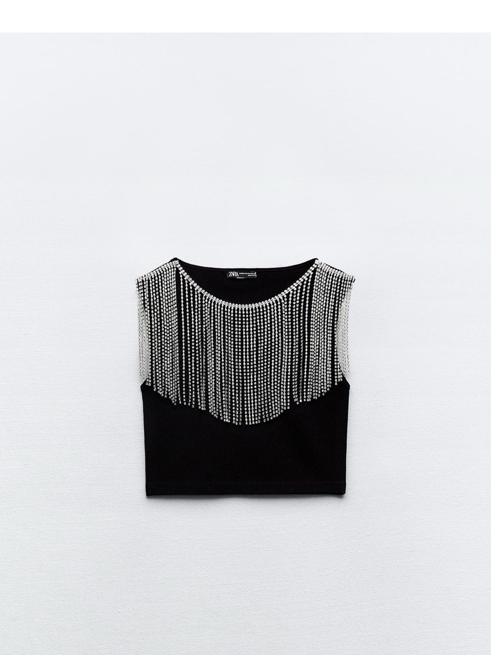 Zara Black Top with Silver Embellishments